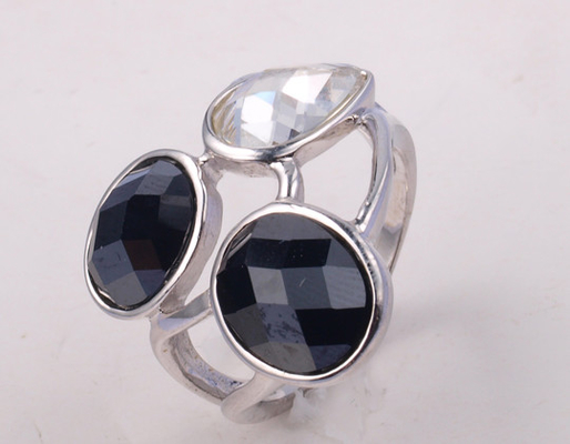 925 Anillos de piedra de ágata negra de plata para mujeres Unicef Fiesta Casual Aniversario - Varias formas disponibles