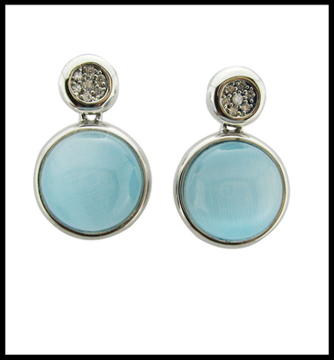 Colores de piedras preciosas Orecillos ligeros de plata Esterlina Joyería para mujeres