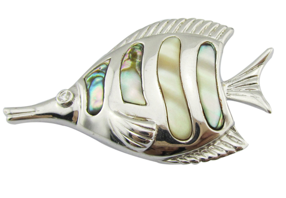 Pescado payaso pez animal concha colgante collar con forma irregular piedra preciosa encanto