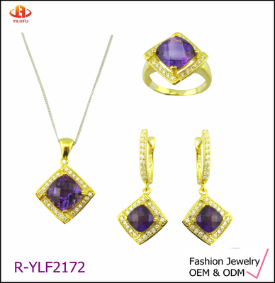 925 Plata Esterlina Joyería Conjunto con AAA CZ Piedras Clasificación Cerradura de langosta Logotipo personalizado