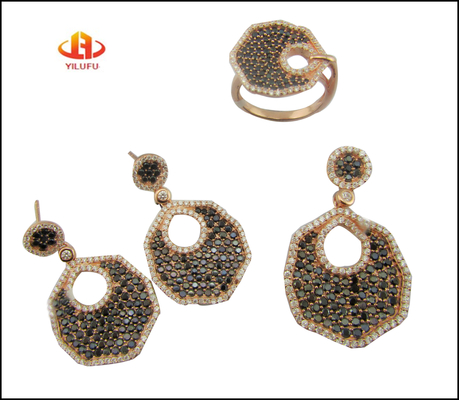 Conjunto de colgantes de plata 925 con AAA Cz Stones Logotipo personalizado