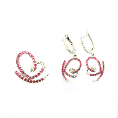 Conjunto de colgantes de plata 925 con AAA Cz Stones Logotipo personalizado