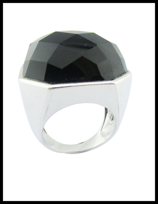925 Anillos de plata blanco negro de ágata para mujeres Anillos de plata esterlina de pulgar Anillos únicos de plata esterlina