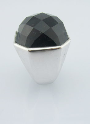 925 Anillos de plata blanco negro de ágata para mujeres Anillos de plata esterlina de pulgar Anillos únicos de plata esterlina