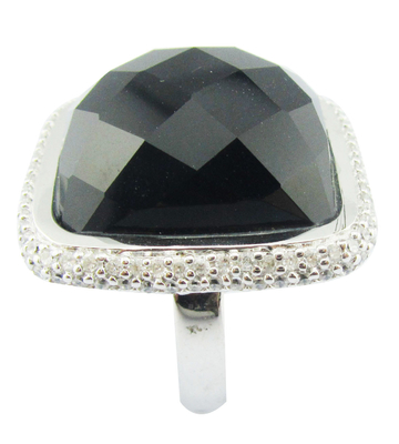 Anillos de plata de 925 dólares con piedras preciosas de ágata negra Anillos de piedra preciosa de plata Anillo de amor de plata