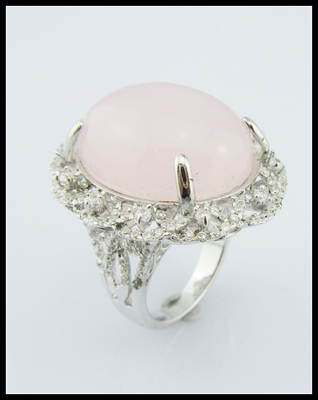 Anillos de cuarzo de rosa de plata 925 hechos artesanalmente con 5 ~ 8 g de peso de plata Anillo de doble uso Anillo de flor de plata esterlina Único
