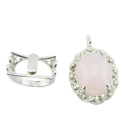 Anillos de cuarzo de rosa de plata 925 hechos artesanalmente con 5 ~ 8 g de peso de plata Anillo de doble uso Anillo de flor de plata esterlina Único