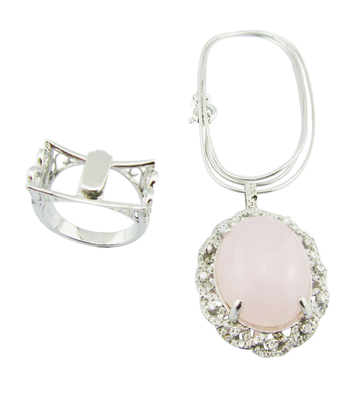 Anillos de cuarzo de rosa de plata 925 hechos artesanalmente con 5 ~ 8 g de peso de plata Anillo de doble uso Anillo de flor de plata esterlina Único