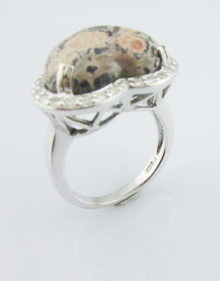 Anillos de piedra preciosa de plata 925 con piedra principal de 20-30 mm Anillos grabados de plata esterlina Anillo de corazón de plata esterlina