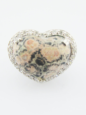 Anillos de piedra preciosa de plata 925 con piedra principal de 20-30 mm Anillos grabados de plata esterlina Anillo de corazón de plata esterlina