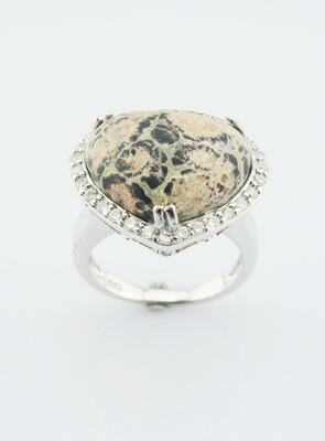 Anillos de piedra preciosa de plata 925 con piedra principal de 20-30 mm Anillos grabados de plata esterlina Anillo de corazón de plata esterlina