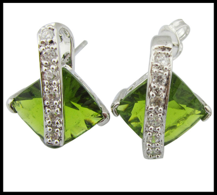Anillo Tamaño 7 925 Joyería de plata Concertación de cerradura de la langosta Verano verde