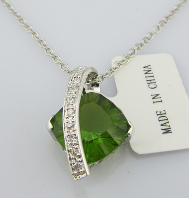 Anillo Tamaño 7 925 Joyería de plata Concertación de cerradura de la langosta Verano verde