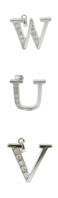 S925 personalizado 18K colgante dorado blanco con letra S del alfabeto plata Cz colgante colgante alfabético vacaciones de verano