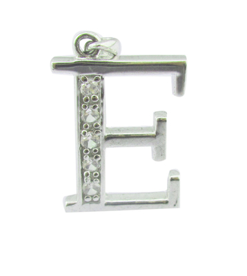 E Alphabet 18K de oro diamantes con una exquisita artesanía vacaciones de verano 925 atrapar la luz joyas de plata