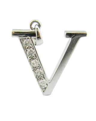 Collar de alfabeto en plata 925 con piedras de zircón