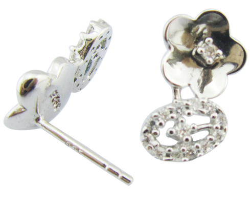 Vintage 925 de plata CZ Aretes sin níquel para ocasiones casuales estilo sencillo lindos aretes de plata esterlina plata pequeña