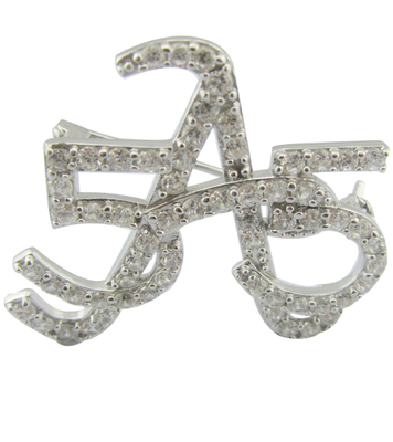 Limpia e intrincada 925 plata broche de alfiler con CZ Sterling plata broche su bolso broche de diseño
