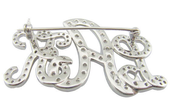 Broche de plata 925 CZ con intrincados grabados Para ocasiones formales Alguien especial Broche de plata esterlina