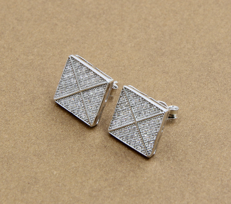 AAA CZ Solitaire Stud Los aretes en plata esterlina para joyería