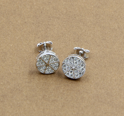 Cubicos de zirconia de punta de los aretes en redondo ovalado corazón forma de flor de pera plata