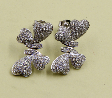925 Plata Esterlina Cubicos Zirconia Pantalones Cables Pantalón Forma de flor Plata Esterlina Pantalones de flores CZ Mariposa