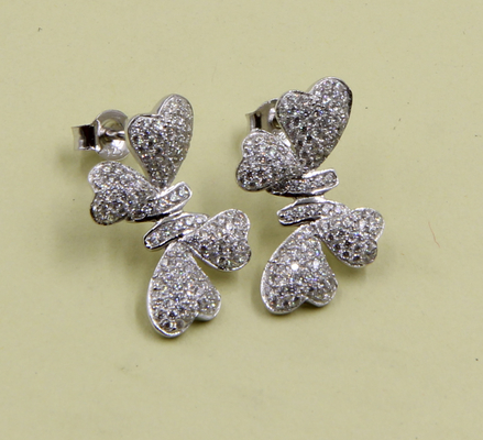 925 de plata esterlina con cubo de zirconia piedras nudos de orejas nudos de fiesta regalo de aniversario de amor