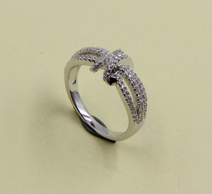 Nudo redondo / oval / marqués de grado AAA Circonia cúbica niños 925 de plata esterlina Anillo de boda de plata Anillos apilables