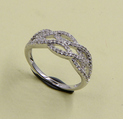 Anillo de boda en forma de corazón 925 de plata CZ Eternidad Anillos tamaño 5-10 anillos de cuchara de plata