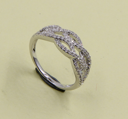 Anillo de boda en forma de corazón 925 de plata CZ Eternidad Anillos tamaño 5-10 anillos de cuchara de plata