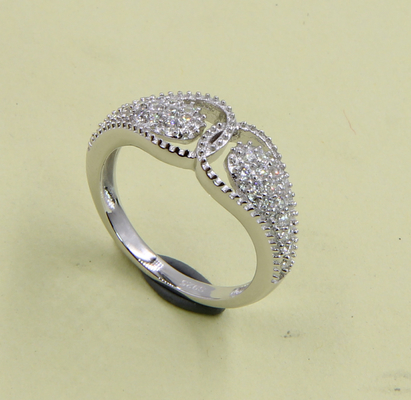 925 bandas de plata esterlina con zirconia cúbica piedras preciosas en el corazón y formas ovaladas anillos de zirconia cúbica de plata esterlina