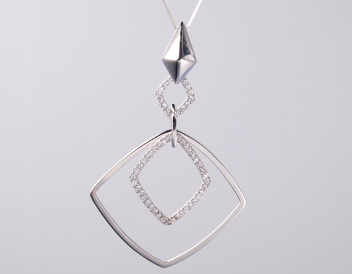 Colgante de forma romboide colgante de colección geométrica colgante con piedras de zircón 925 joyería de plata esterlina accesorios de plata