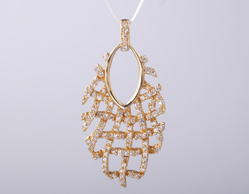 18K Oro Serie Geométrica colgante Circonia Cruce Collar 925 Plata CZ colgante