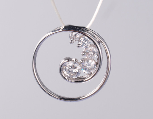 Serie Geométrica Redonda Delicada 925 Plata CZ Colgante Geométrico Personalizable Con Cadena de 46 cm 925 Plata CZ Colgante