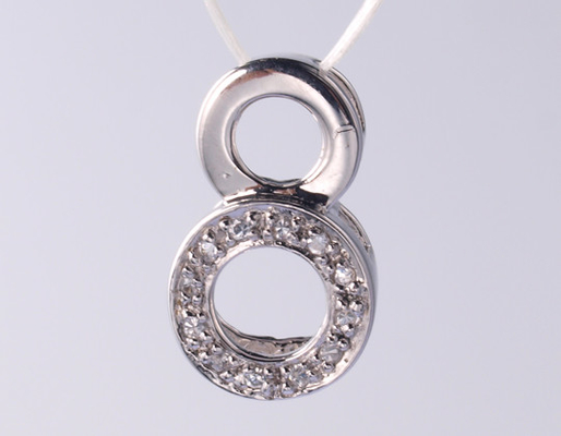 Serie Geométrica Redonda Delicada 925 Plata CZ Colgante Geométrico Personalizable Con Cadena de 46 cm 925 Plata CZ Colgante