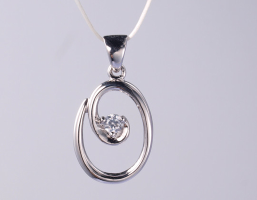 Serie Geométrica Redonda Delicada 925 Plata CZ Colgante Geométrico Personalizable Con Cadena de 46 cm 925 Plata CZ Colgante