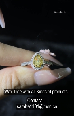 Forma de pera Moissanite Brillante 925 Anillos de plata CZ de esterlina AAA Piedras de zirconia cúbica de alto grado 1.0-1.5-2.0 mm Tamaño de piedra Anillos de piedra preciosa de plata