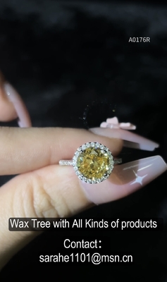 Forma de pera Moissanite Brillante 925 Anillos de plata CZ de esterlina AAA Piedras de zirconia cúbica de alto grado 1.0-1.5-2.0 mm Tamaño de piedra Anillos de piedra preciosa de plata