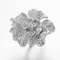 Doble-flor de los anillos de Sterling Silver CZ del anillo de compromiso 925 de la flor