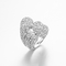 “Telesthesia” anillo de compromiso de la media de la joyería de 925 anillos de Sterling Silver CZ