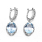 topacio del azul de cielo del círculo de 4.1g Sterling Silver Aquamarine Drop Earrings