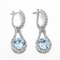 topacio del azul de cielo del círculo de 4.1g Sterling Silver Aquamarine Drop Earrings