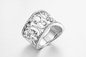 5,81 gramos de bodas de plata del aniversario de los anillos del ODM de anillo oval de la circona cúbica