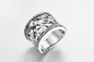5,81 gramos de bodas de plata del aniversario de los anillos del ODM de anillo oval de la circona cúbica