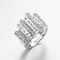 Anillo redondo 4.93g Sterling Silver Rings For Women de la eternidad de la circona cúbica del agujero