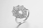 sistema del AAA Sterling Silver Cz Wedding Ring de los anillos de bodas de la plata 4.31g y de la circona cúbica