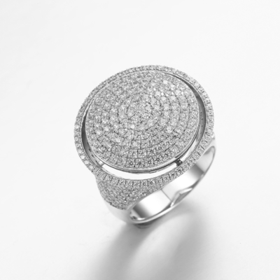 6.8g de plata esterlina anillo de círculo abierto disco Tffany anillo de círculos entrelazados