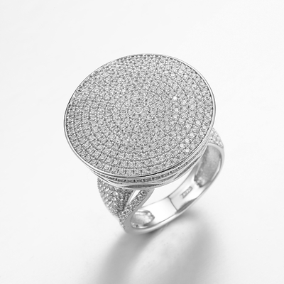 6.8g de plata esterlina anillo de círculo abierto disco Tffany anillo de círculos entrelazados