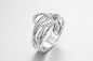 El corazón abrochó 925 la circona de plata Sterling Silver de los anillos 10.79g Pandora Heart Ring Clear Cubic de la CZ