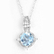 colgante de plata 10m m Topaz Birthstone Necklace azul suizo de la piedra preciosa 2.75g 925